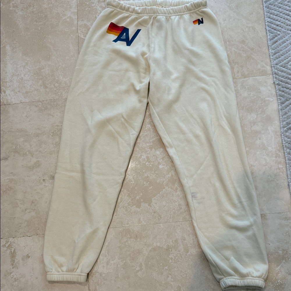Aviator Nation jogger light cream